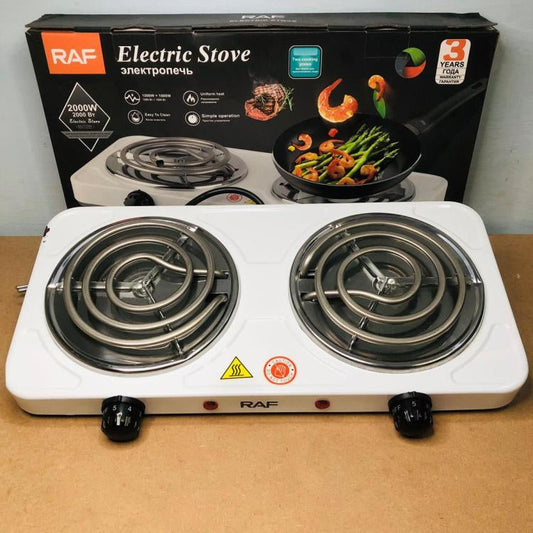 Raf Double Electric Stove 2000W – Adjustable Temperature, Easy to Use